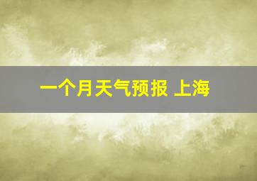 一个月天气预报 上海